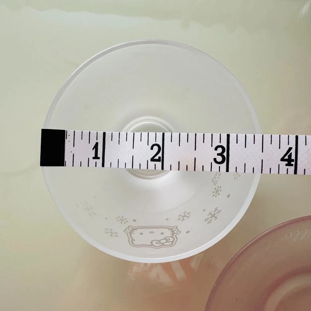 Vintage Hello Kitty Sanrio‎ Tea Cup Saucer Frosted Glass 90s